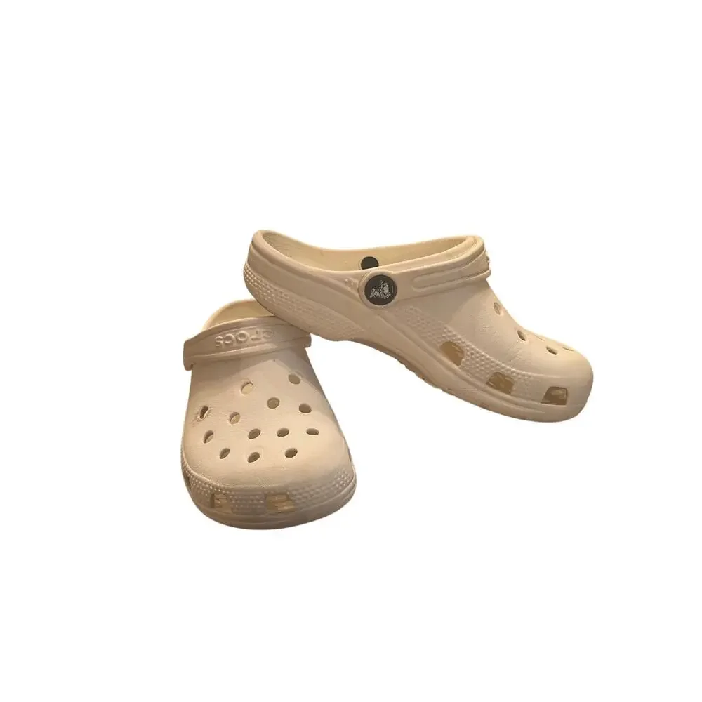 Crocs Kid's 13C White Classic Comfort Slingback Sandals